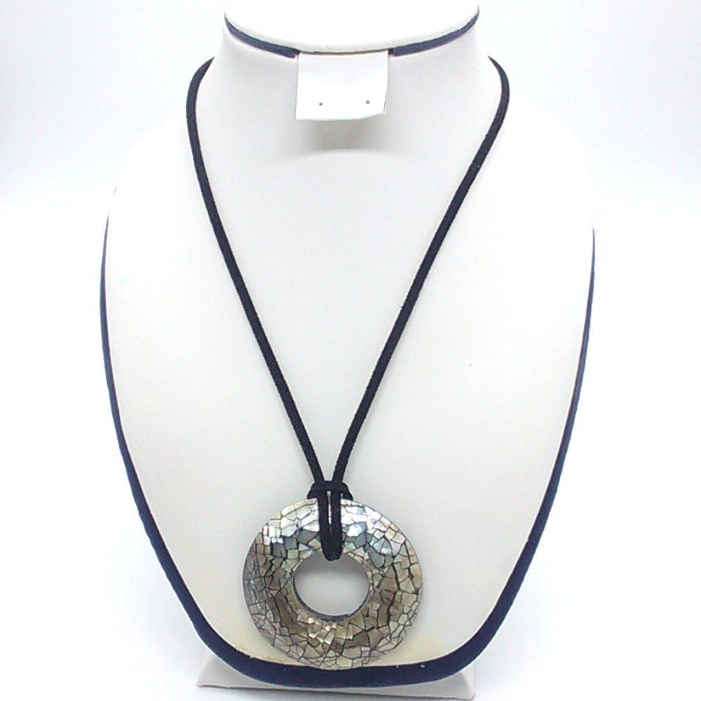 Lia Sophia "Sea Mystery" Crackled Mother-of-Pearl + Abalone Shell Necklace
